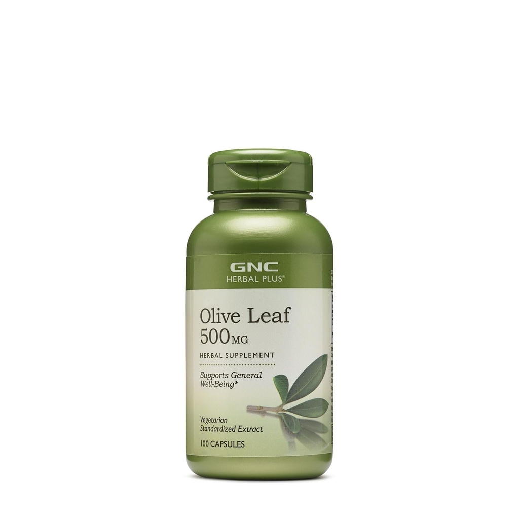 GNC Herbal Plus Olive Leaf 500 mg Supplement, Vegetarian, Supports General Well-Being, 100 Hizmet