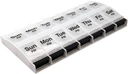 EZY DOSE Push Düğmesi (7-Day) Pill Case, Tıp Planlayıcı, Vitamin Organizecı, 2 Bir Gün, AM/PM Konteyner, X-Large Karşılaştırmaları, Arthritis Friendly, Easy to Use, Clear Lids, Clear/Black, BPA Free