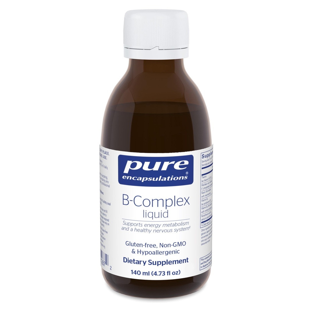 Saf Encapsulations B-Complex Liquid - Sıvı Vitamin B Kompleksi - Nerve & Enerji Metabolism * - Gluten Free & Vegetarian - 4.73 oz (140 mL)