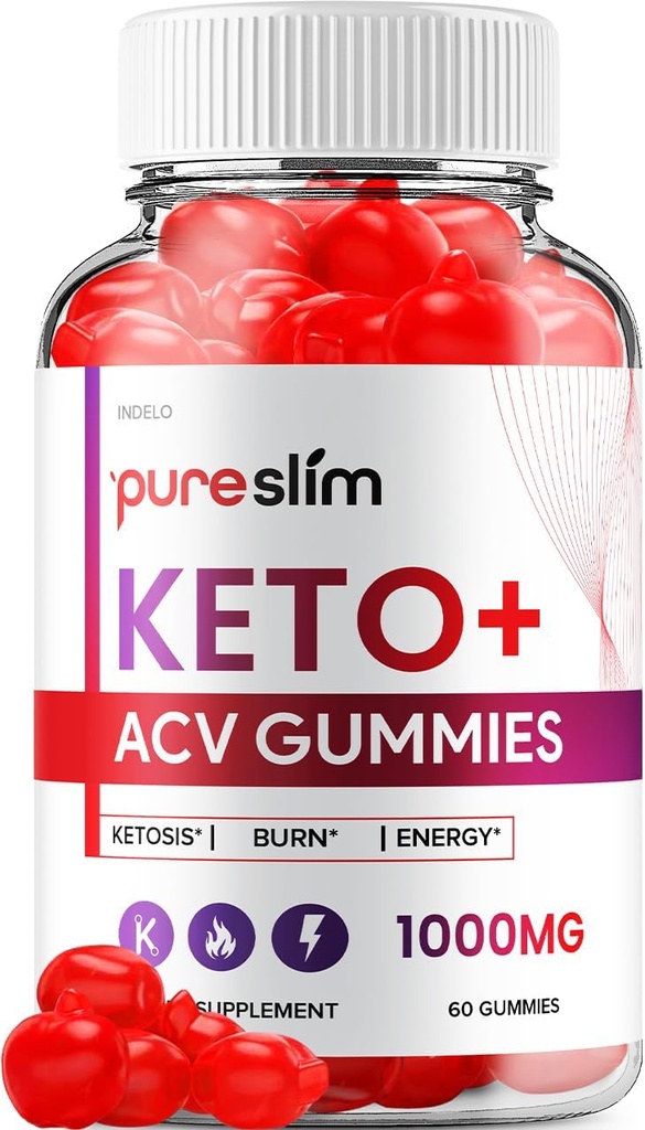 Pure Slim Keto ACV Gummies - Gelişmiş Formula PureSlim Keto Plus ACV Gummies Apple Cider Vinegar Pure Slim ACV Gummies Diyetary Supplement Yorumlar Men Women (60 Gummies)