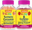 WellEvet Turmeric Curcumin Kids + B Complex Kids, Gummies Sche - Great Tasting, Vitamin Supplement, Gluten Free, GMO Free, Chewable Gummy