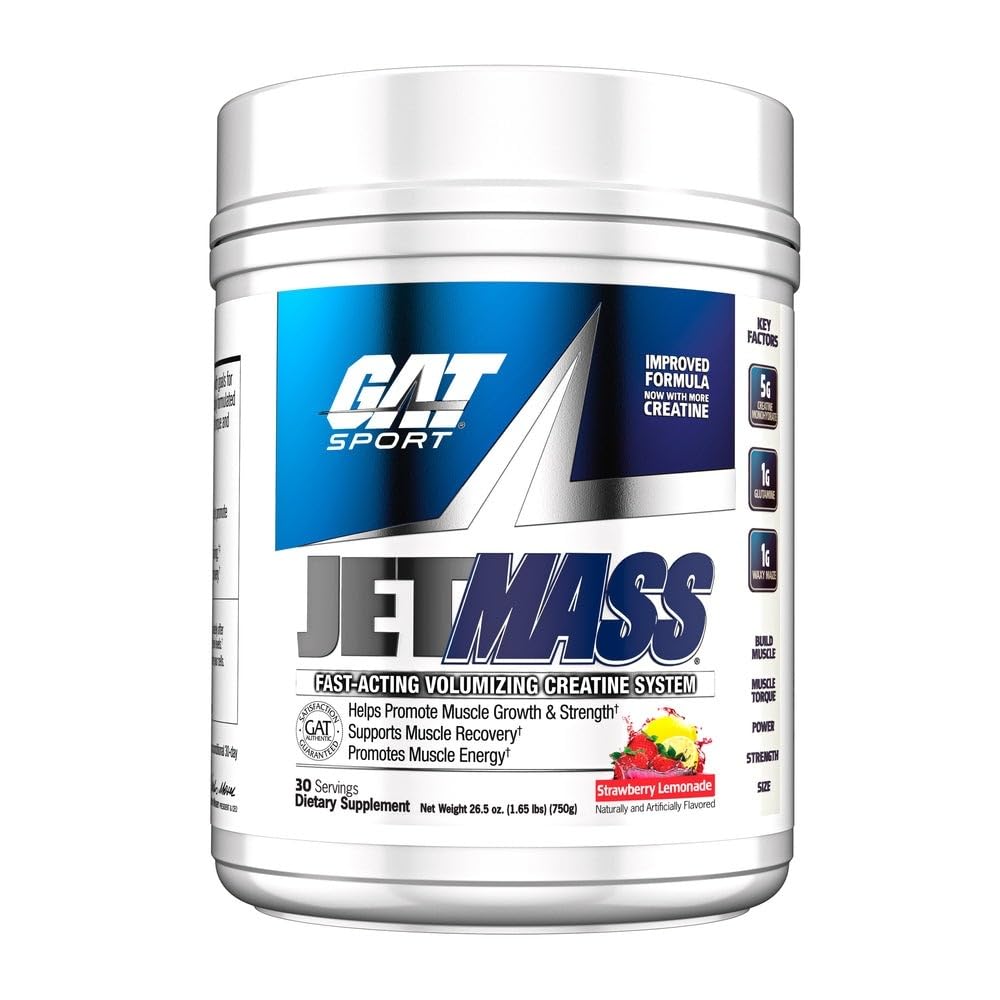GAT SPORT JetMass Fact-Acting Volumizing Kretine System, 30 Hizmet (Strawberry Lemonade)