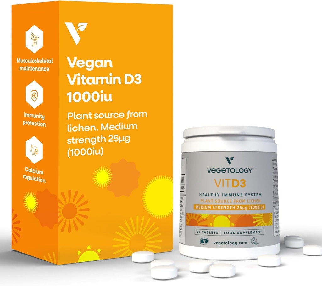 Chewable Vitamin D3 Tablet - Yüksek Güç 62.5μg 2500IU Vitamin D3 Cholecalciferol - Vegan Gluten Free VIT D3 Vitamin Tamamlar (60Ct)