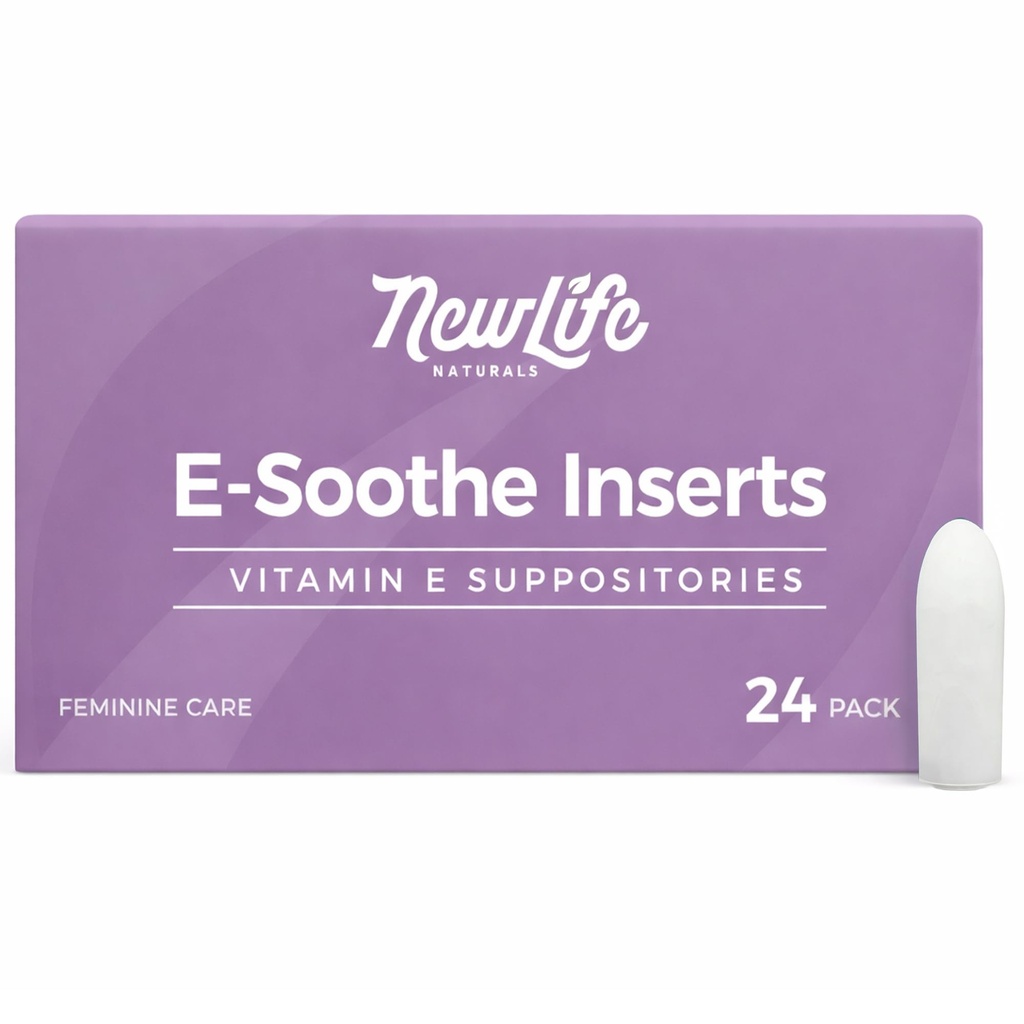 NewLife Naturals Vitamin E Suppositories 38IU - Vaginal Kuruness Irritation Menopause Atrophy Relief - All Natural Estrogen Free Feminine Care - 24 kümes