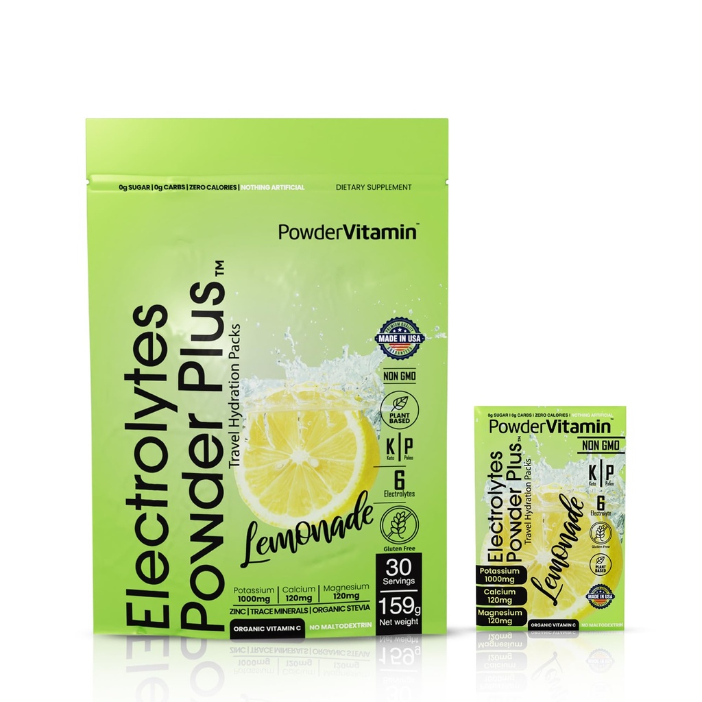 TozVitamin Electrolytes Toz Plus, Keto, Lemonade, Zero Sugar, 1000 mg P Properties, 120 mguba, 120 mg Magnezyum, Non-GMO, Zero Calories, 30 Hydration Packets