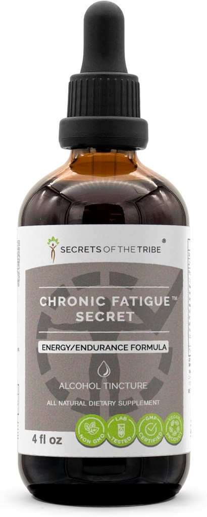 Kabilenin Sırları - Kronik Fatigue Gizli, Herbal Supplement Yapraklar Alkol Sıvısı, Enerji/Endurance Formula (4 fl oz)