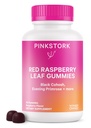 Pink Stork Red Raspberry Leaf Gummies - Üçüncü Trimester Çalışma Prep + Postpartum Mood Essentials with Evening Primrose Oil + Black Cohosh - 60 Vegan Gummy Supplements, Non-GMOMOMO