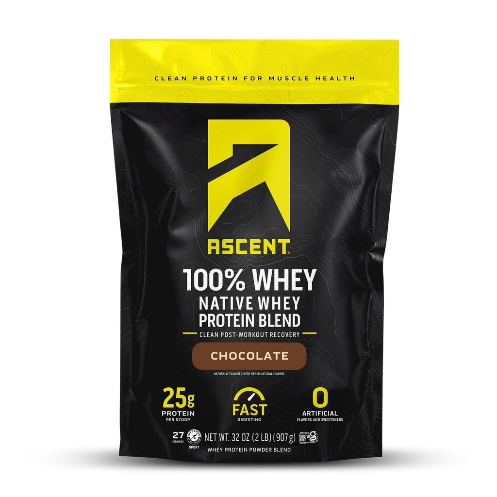 Yüzde 100 Whey Protein Tozu - Post Workout Whey proteini, Zero Yapay Flavors & Sweeteners, Gluten Free, 5.5g BCAA, 2.6g Leucine, Essential Amino Acids, Chocolate 2 lb