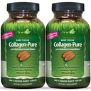 Irwin Naturals Deep Tissue Collagen-Pure – 80 Liquid Soft-Gels – Gelişmiş Hydrolyzed Collagen + Ortak & Skin Nourishment - 2 Pack