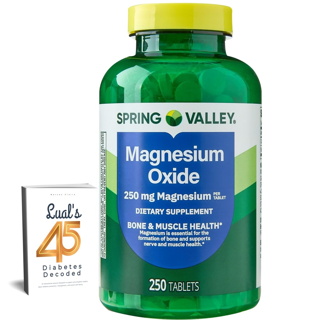 Spring Valley Magnezyum 250 mg 250 Kont, Bone & Muscle Health, Kadınlar için En İyi Magnezyum Tamamı, Diyetsel Supplement Schell