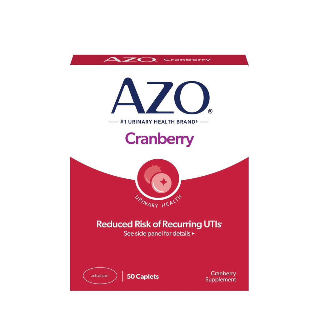 AZO Cranberry Pills for Urinary Tract Health for Women and Men, Adult Cranberry Supplement, Sugar-free, Non-GMO, 50 Caplets
