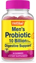 WellEvet Probiyotik Gummies for Men with 10 Milyar CFUs, Restore Natural Digestive Balance, Gas, Bloating, and Irregularity, Gluten Free, Non-GMO, Vegetarian - 60 Gummies