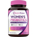 Doktor'un Tarifleri Kadın Probiyotik, 60 Caps 50 Milyar CFU 16 Strains, Organik Cranberry, Digestive Immune Vaginal & Urinary Health, Raf Stable, Gecikme, No Soy Gluten Dairy