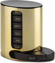 Günlük Pill Organizer - (4 Zamanlar Bir Gün) Dayanıklı İlaçlar Hatırlanabilir - Premium Haftalık AM/PM Pill Box ile Vitaminler için 7 Günlük Dayanıklı Trays ve Tıp Organizer, Fish Oils ve Supplements, Gold
