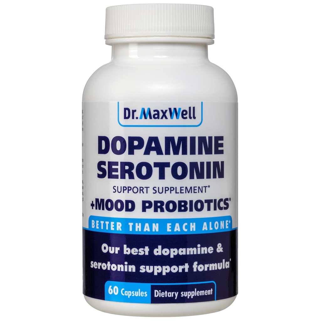 Serotonin ve Dopamine Supplements with Mood Probiyotik, 5in1 Support for (1) Dopamine (2) Serotonin (3) Mood (4) Rahatlama (5) Focus & Brain, 60 Capsules