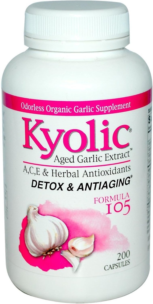 Kyolic Aged Extract ExtractTM Detox ve Anti-Aging Formula 105 - 200 Capsules