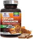 Organik Ceylon Cinnamon Supplement 1800mg - sertifikalı Organik Ceylon Cinnamon Toz Pills - ABD'de Enerji ve Kalp Desteği, Antioksi, Gluten Free, Non-GMO - 120 Capsules