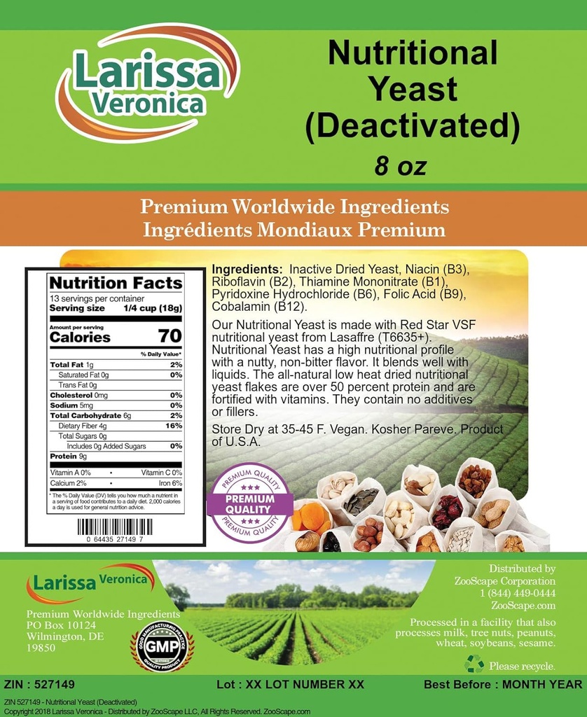 Nutritional Yeast (Deactivated) (8 oz, ZIN: 527149)