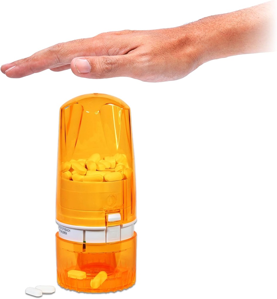 Pill Mineral - Yetişkinler ve Seniors için İlaçlar - Lock Feature - Arthritis Friendly - One Push, One Pill - Effortless & Hygienic - 75 Round Tabletleri