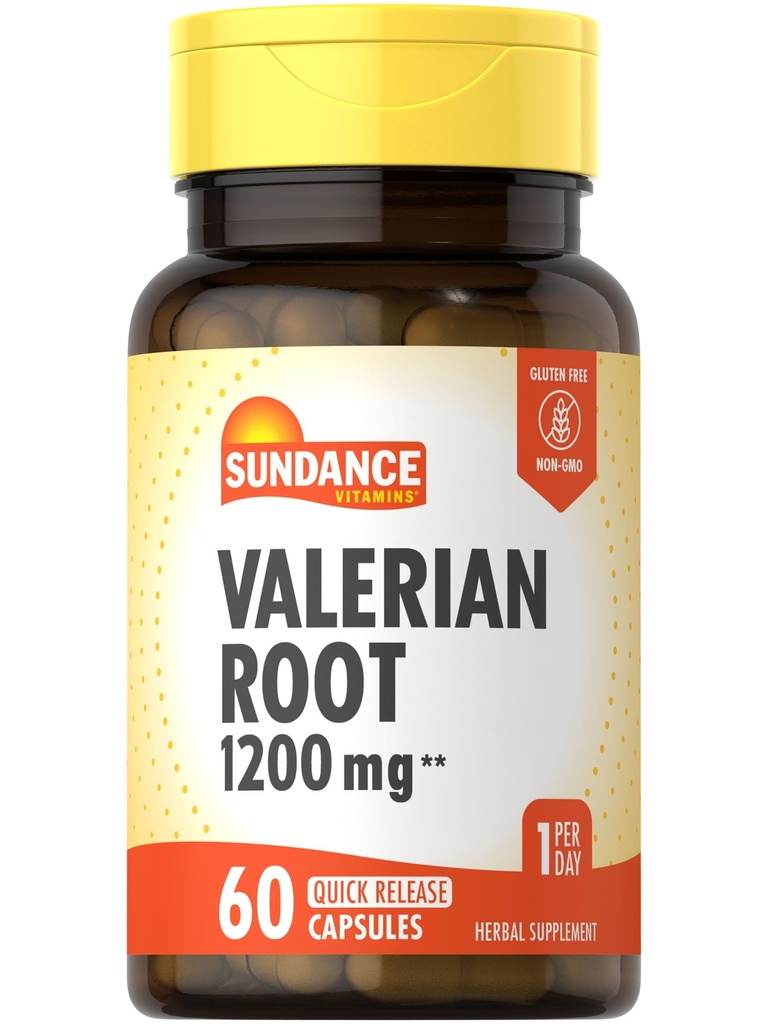 Sundance Valerian Root Supplement | 1.200 mg | 60 Hızlı Yayın Kapsülleri | Non-GMO ve Gluten Free Formula