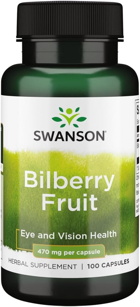 Swanson Bilberry Meyve 470 Milligram 100 Capsules