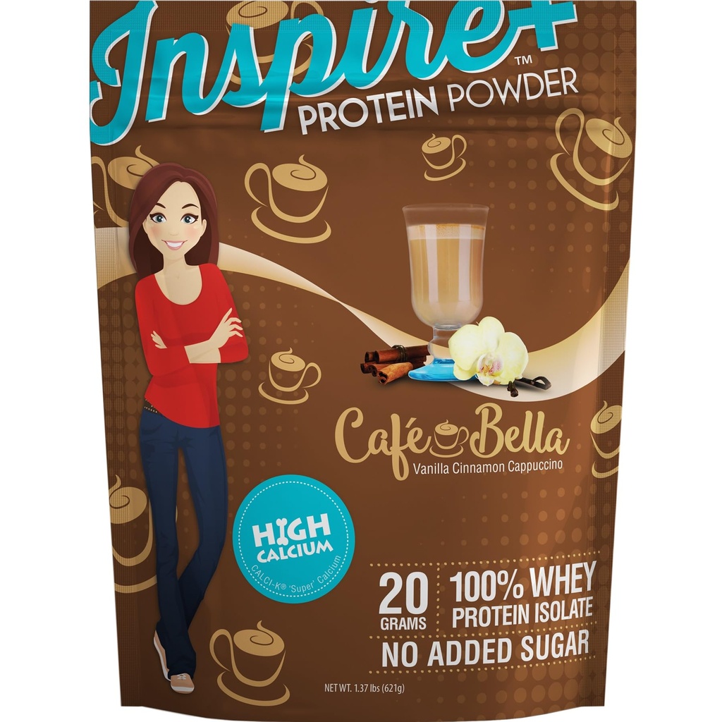 Bariatric Yeme Inspire Cafe Bella Vanilla Cinnamon Cappuccino Sugar-Free 20g Whey Protein Isolate Toz (20 hizmet)