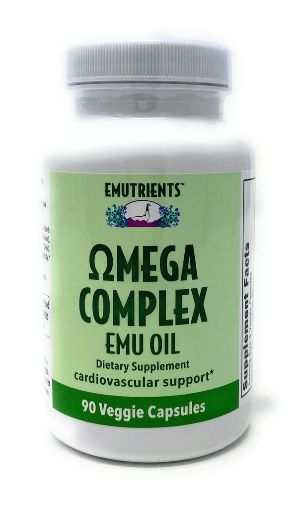 Montana Emu Ranch - Emutrients Omega Kompleks Emu Oil 750 mg (90) Veggie Caps - Cardiovascular Desteği için Diyet Supplement* - Omegas 3, 6, 7 ve 9