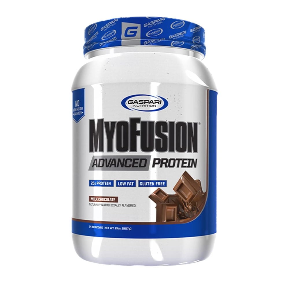 Gazpari Beslenme Myofüzyon Gelişmiş Protein, Protein Whey proteini, Vakain Protein ve Isolate proteini, Low Fat ve Gluten Free (2lbs, Chocolate)