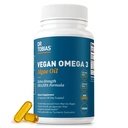 Dr. Tobias Vegan Omega 3 Supplement, 1400 mg Algae Oil, 420 mg DHA, ve 210 mg EPA, Gluten-Free, Carrageenan-Free, 60 Capsules, 30 Hizmetler