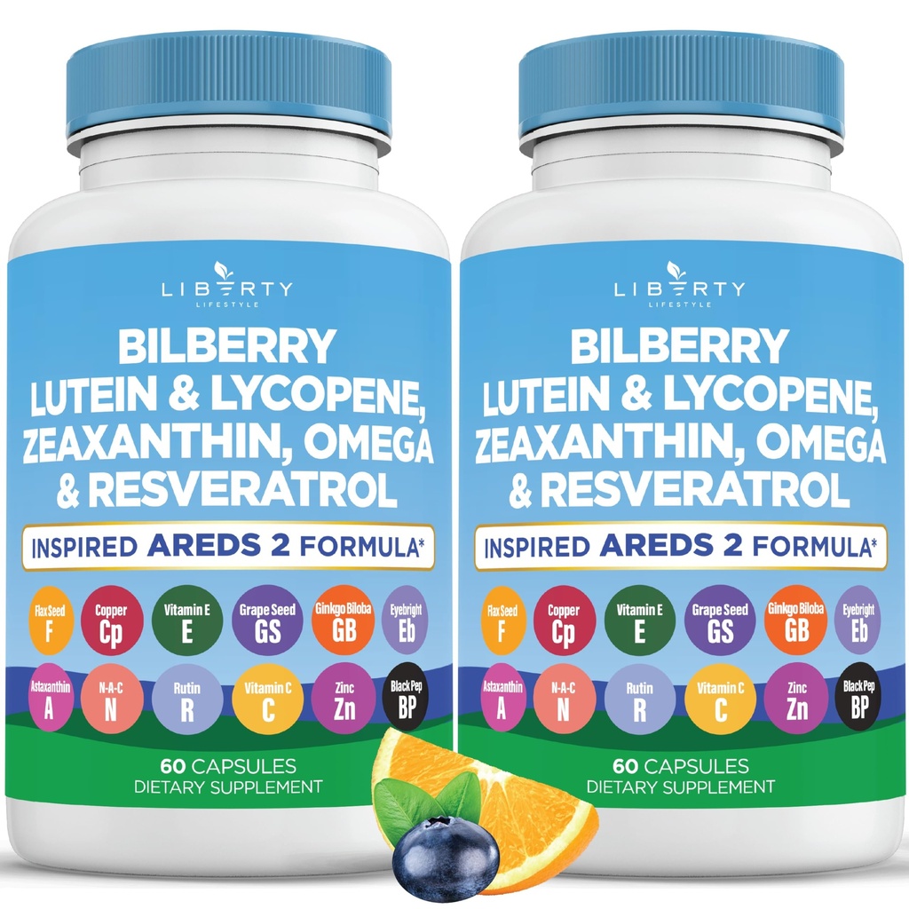 Bilberry, Lutein & Zeaxanthin, Lycopene, Resveratrol, Grape Tohum Ekstraksiyon, Flaxseed Astaxanthin- AREDS 2120 Capsules