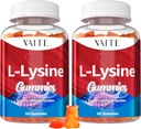 L-Lysine 1000mg Gummies - Supports Skin, Lip, Vegan, Gluten Free, 60 Chewable Lysine for Adults, Vitamins Tissue Health & Immune System, Amino Acid Vitamin Supplement & Complex Supplements (2 Pack)