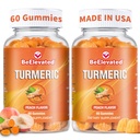 Curcumin Turmeric Gummies – Ekstra Güçlü 2000 mg 8:1 Türmeric Supplement Gummies with Black Pepper & Ginger – Vegan Non-GMO Ortak Destek Chewables – Peach Flavor - 2 Pack of 2