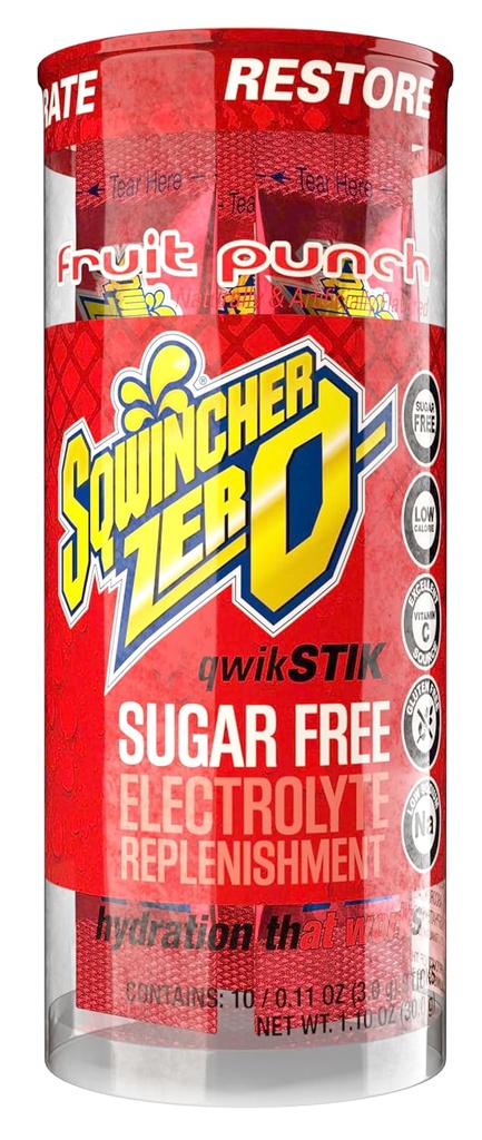 Sqwincher Zero Qwik Stik, Meyveli Ücretsiz, Low Calorie, Low sodyum Electrolytechange Toz Hydration Drink Mix, .11 oz Packet (Pazar 200)