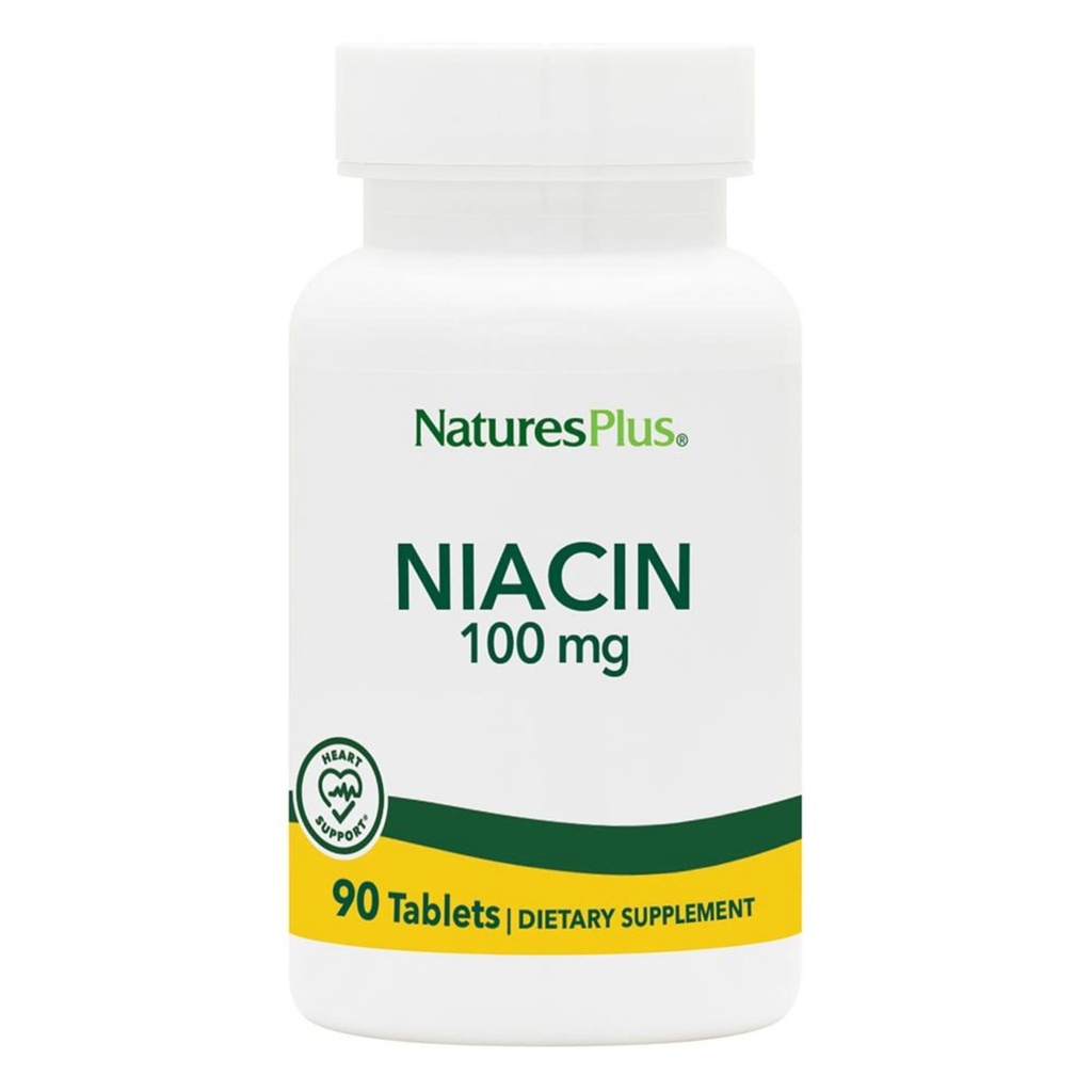 Doğalar Plus Niacin - 100 mg, 90 Vejetaryen Tabletler - Yüksek Potency B3 Supplement - Gluten-Free - 90 Hizmetler