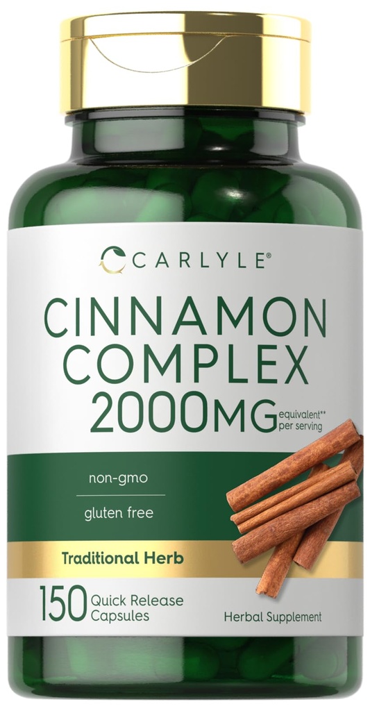 Carlyle Ceylon Cinnamon Kompleksi ile Gymnema ve Mulberry | 150 Capsules | Non-GMO, Gluten Free Supplement Supplement Supplement