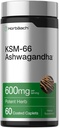 Horbäach KSM-66 Ashwagandha Supplement Caplets | 600 mg | 60 Pills | L-Theanine | for Women and Men | Vegan, Non-GMO, Gluten Free Kompleksi Supplement