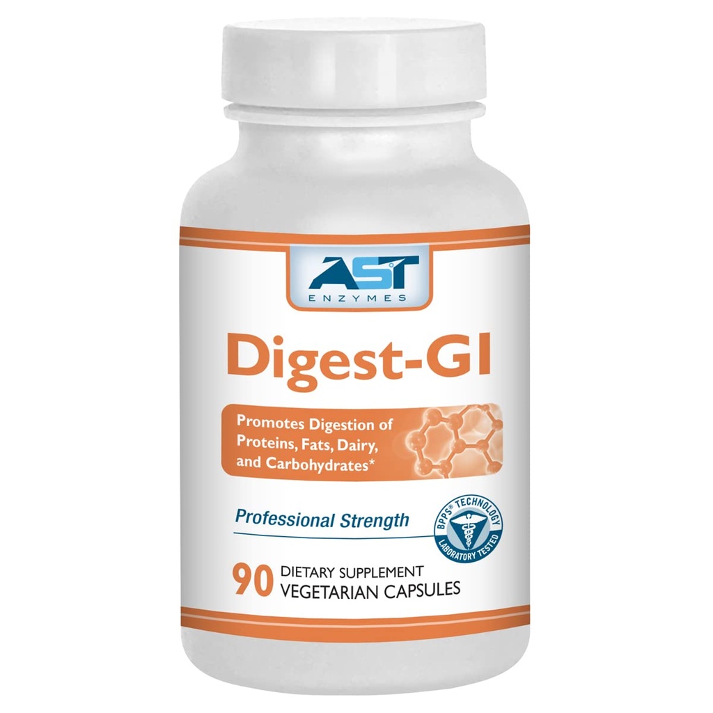 AST Enzymes Digest-GI Digestive Enzyme - Kadınlar ve Erkekler için Digestion ve Bloating Relief - 90 Vegetarian Capsules