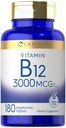 Carlyle B12 Vitamin 3000 mcg | 180 Tabletler | Vejetaryen Supplement | Non-GMO & Gluten Free
