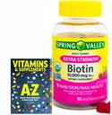 Spring Valley Biotin 10.000 Live Vegetarian Gummy Supplement, 90ct +Better Rehber Vitaminleri Tamamlar