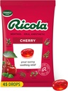 Ricola Cherry Throat Drops, 45 Count, Daily Drops For Delicious Throat Renoment, Oral Anesthetic, Doğal Flavored