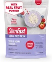 SlimFast High protein Smoothie Mix Plus Fruit Toz, Yüksek Protein Meal Yenileme Toz, Fiber, C vitamini, 21 Hizmet, 1.29 Pounds, Triple Berry Vanilla (Pazar Mayıs Vary)