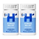 Habit Stress Relief Supplement 2 Pack (120 Capsules) - Yeni Bak, Destekler Rahatlama ve Mood Balance, Vitamin B, Adaptogens, Lemon Balm, Calming, Vegan, Non-GMO