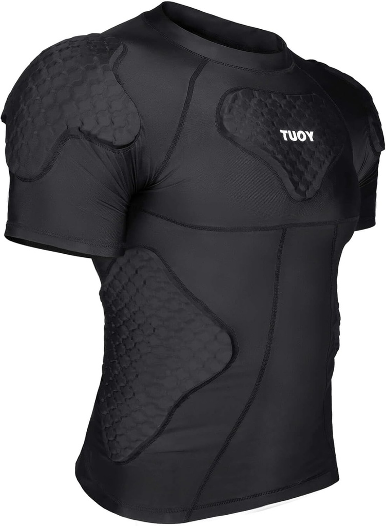 TUOY Men's Padded Capsule Gömlek Korumalı Gömlek Rib Chest Protector for Football Paintball Beyzbol