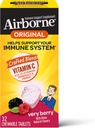 Airborne 1000 mg Vitamin C Chewable Tabletler, Immune Support Supplement With Powerful Antioksis A C & E - 32 Chewable Tabletler, Çok Berry Flavor Flavor