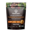 PlantFusion Turmeric and Ginger Drink Mix - Fermented Whole Food Nutrition, Herbal Supplement Toz with Curcuminoids - USDA sertifikalı Organik, Non-GMO, Vegan, Gluten-Free, 4.76 oz 30 Hizmetler