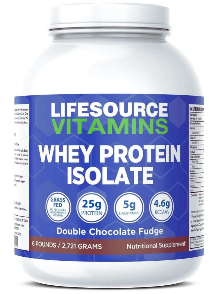 Yaşam Kaynağı Vitaminleri 6 lb - ABD Süt İnekleri Çim Fed Whey Proteinleri - Çift Çikolata Fudge tatlı /Stevia