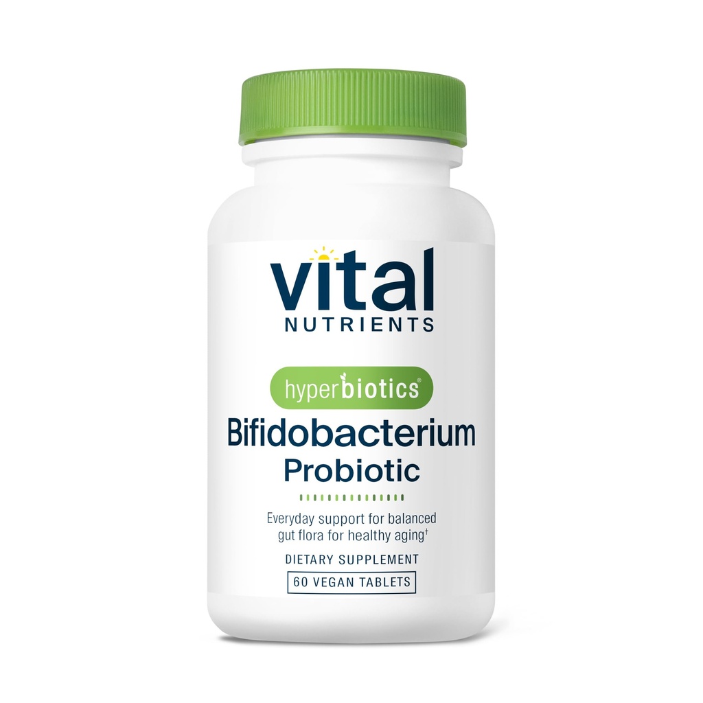 Hiperbiyotikler Vital Nutrients Bifidobacterium Probiyotik | 7 Hedefli Strains | Yaşlı Yetişkinler için Immune ve Digestive Health | Raf-Stable | Vegan | 60 Tablet