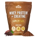 B.rad Superfuel - Grass Fed Whey proteini | Farm-Fresh, Easy-to-Digest, Clean Materialss | 2 Pounds | 100% USA Sourced | Cocoa Bean (Chocolate)