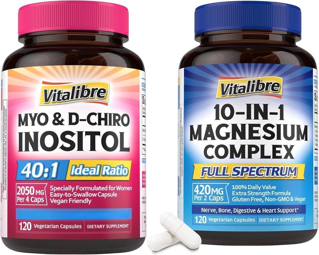 Inositol Supplement 120 Capsules & 10 in 1 Magnezyum 120 Capsules