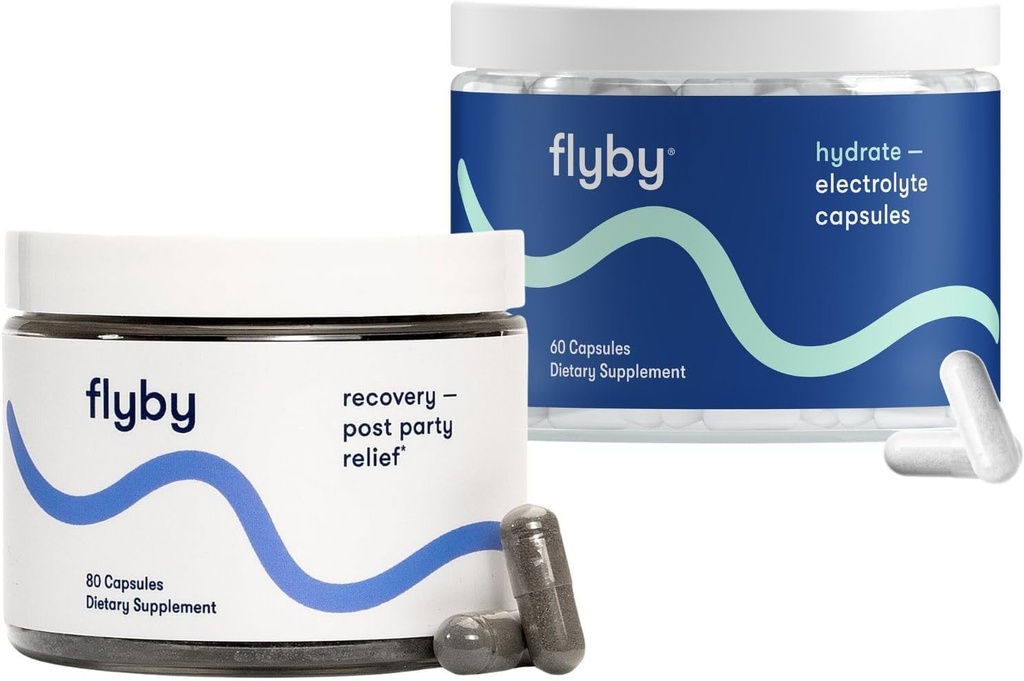 Flyby Recovery Supplement - All The Hang, Without The Over!TM and Electrolyte Recovery Capsule